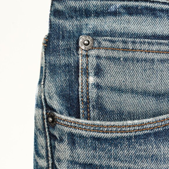 Prada Medium-Blue Distressed Tapered-Fit Jeans - Picture 7 of 16